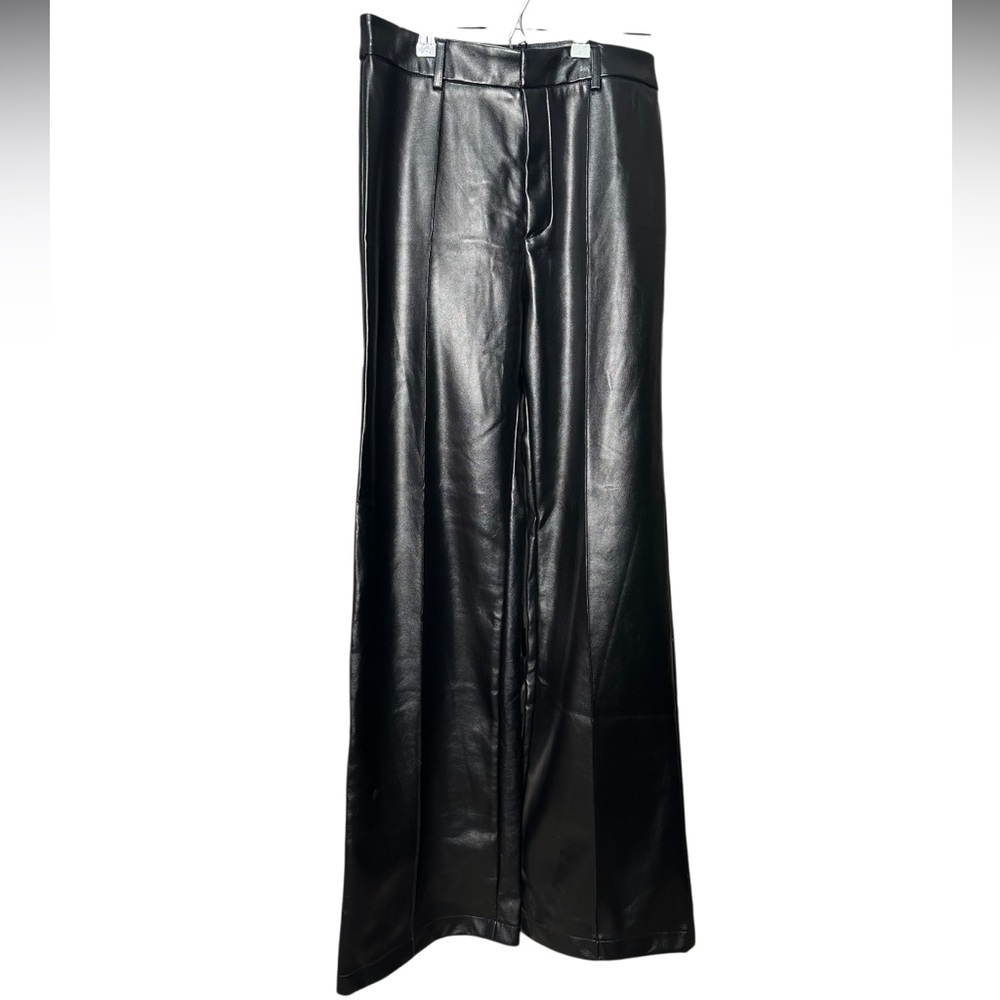 BOA | Black Faux Leather Wide Leg Trousers | Size L | NWT - Picture 2 of 5